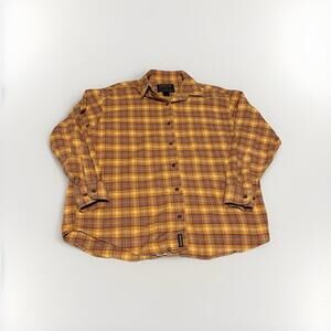 True Vintage 60s Woolrich Western Yellow Flannel Button Up Shirt Sz M (B2)